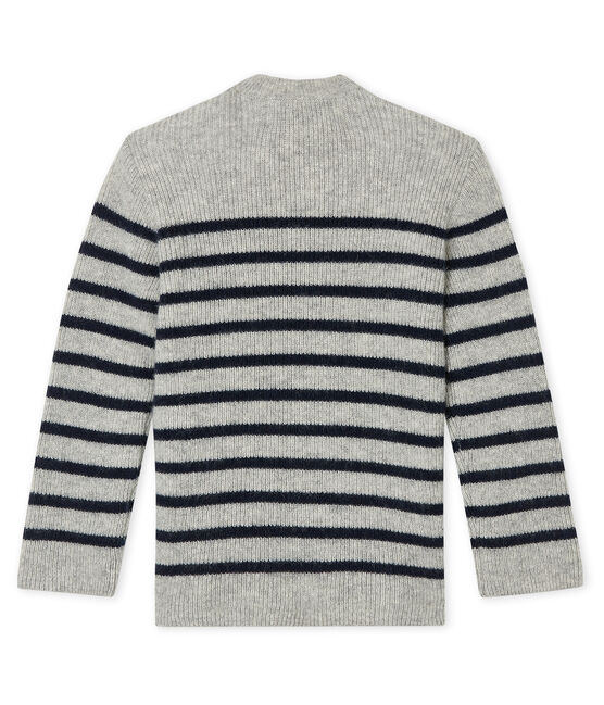 Baby-Kaschmirpullover für Jungen grau BELUGA/blau SMOKING