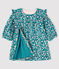 Langärmeliges geblümtes Baby-Kleid für Mädchen aus Velours MOZAIK/naturfarben MULTICO