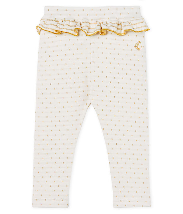 Baby-Legging mit Volants M&auml;dchen weiss/gelb