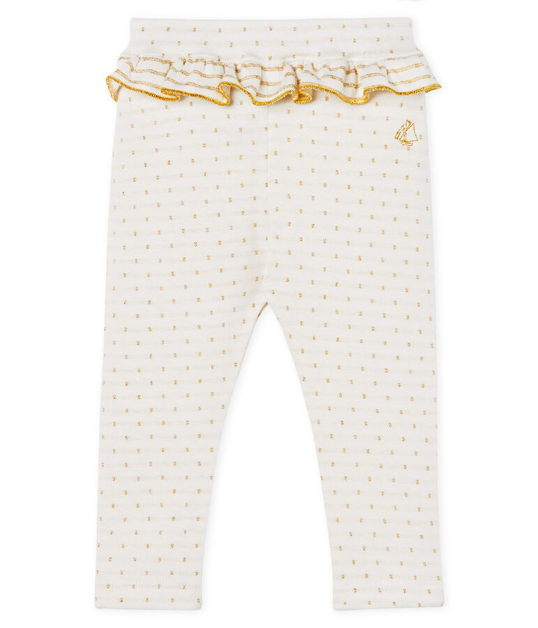 Baby-Legging mit Volants M&auml;dchen weiss/gelb