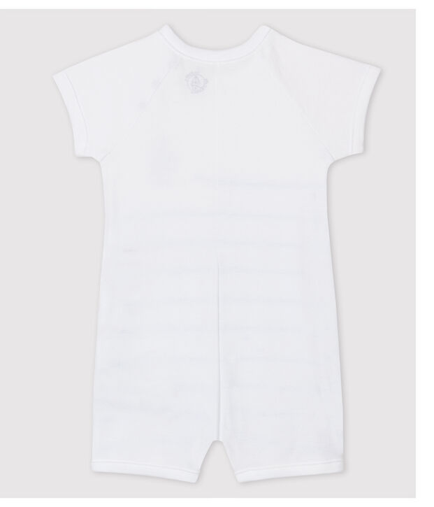 Baby-Kurzoverall aus Bio-Baumwolle weiss