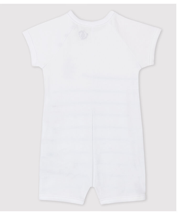 Baby-Kurzoverall aus Bio-Baumwolle weiss