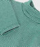 Langärmeliger gestreifter Baby-Body aus Baumwolle mit Rollkragen EVERGREEN/ MARSHMALLOW