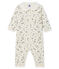 Baby-Strampler ohne Fuß aus Rippstrick für Mädchen weiss MARSHMALLOW/ MULTICO CN