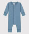 Langer Baby-Overall aus Rippstrick blau ROVER