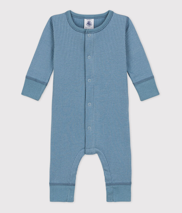 Langer Baby-Overall aus Rippstrick blau ROVER
