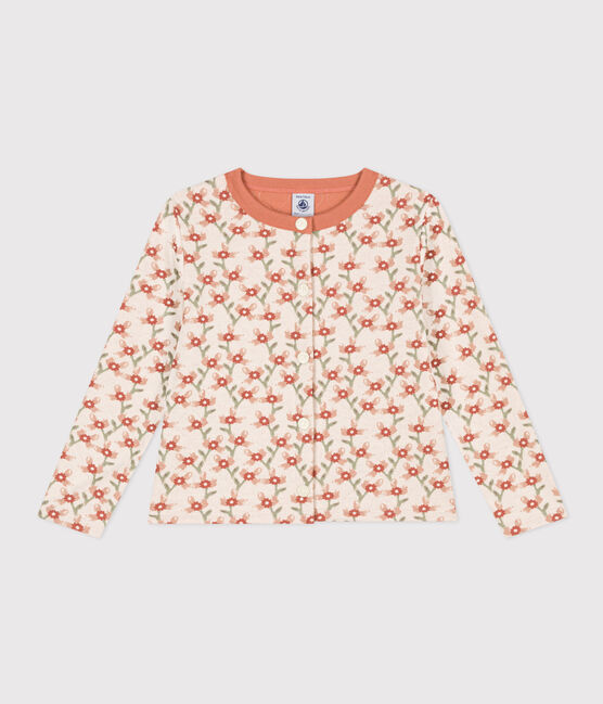 Kinder-Cardigan aus gestepptem Doppeljersey mit Aufdruck für Mädchen weiss AVALANCHE/ MULTICO