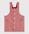 &Auml;rmelloses Baby-Kleid aus Baumwolle mit Streifen und Herz-Aufn&auml;her rosa/rosa
