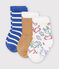 3er-Set Baby-Socken aus Baumwolle mit Tiermotiv vielfarbig