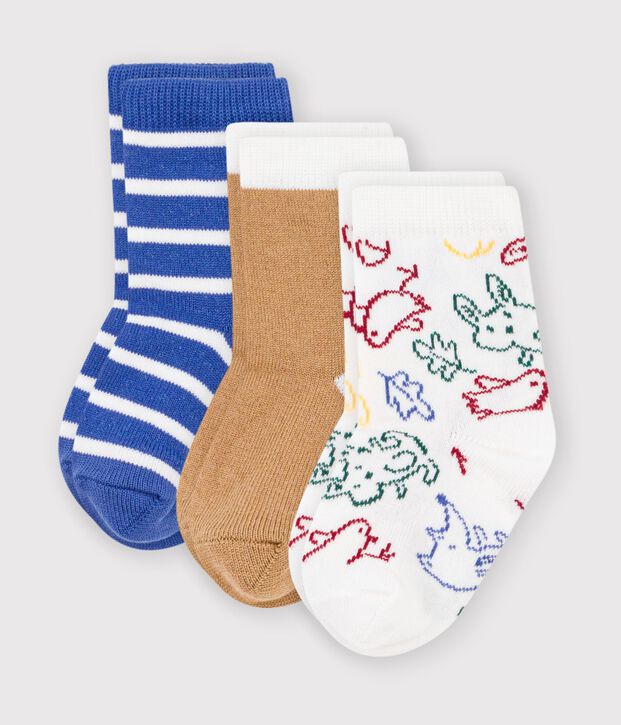 3er-Set Baby-Socken aus Baumwolle mit Tiermotiv vielfarbig