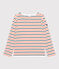 Streifenshirt aus Baumwolle Damen weiss MARSHMALLOW/ SMOKING/ CAROTTE