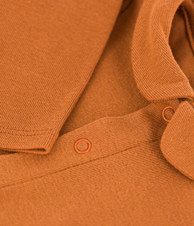 Lang&auml;rmeliger Baby-Body aus Baumwolle mit Kragen braun