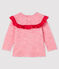 Langärmelige Baby-Bluse für Mädchen rosa POPPY/weiss MARSHMALLOW