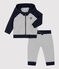 Baby-Jogginganzug aus Molton blau SMOKING/weiss MARSHMALLOW