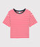 Damen-T-Shirt DAS BOXY aus Baumwolle rot PEPS/weiss MARSHMALLOW