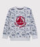 Kinder-Sweatshirt aus Molton für Jungen grau POUSSIERE/weiss MULTICO