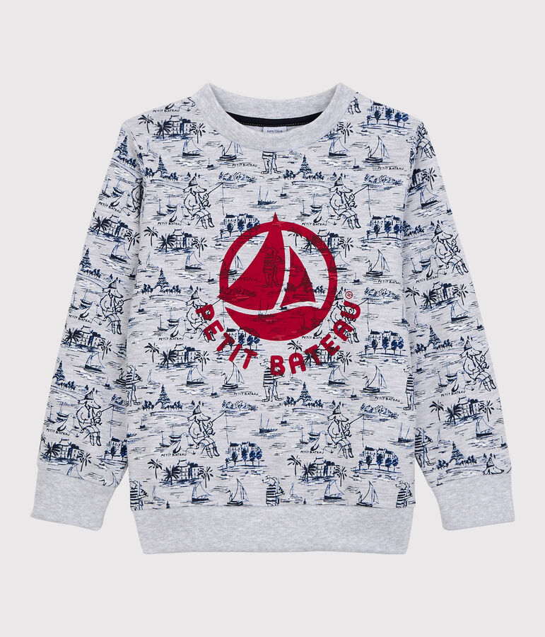 Kinder-Sweatshirt aus Molton f&uuml;r Jungen grau/vielfarbig