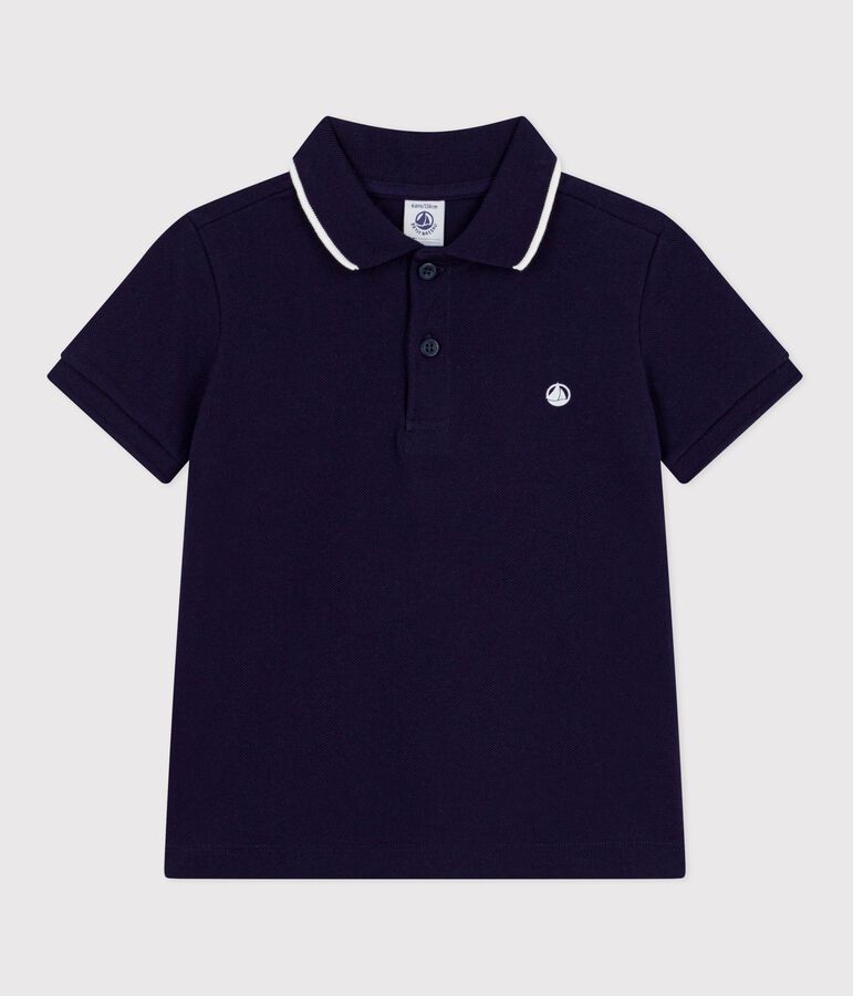 Kurz&auml;rmeliges Kinder-Poloshirt aus Baumwolle blau