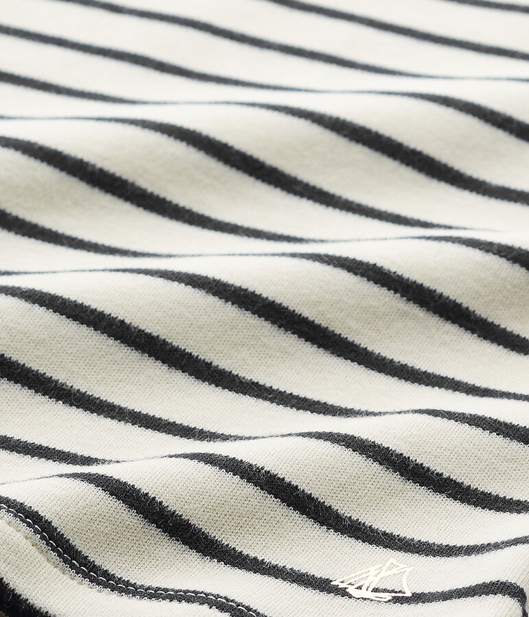 Sweat shirt fille ray&eacute; weiss/blau