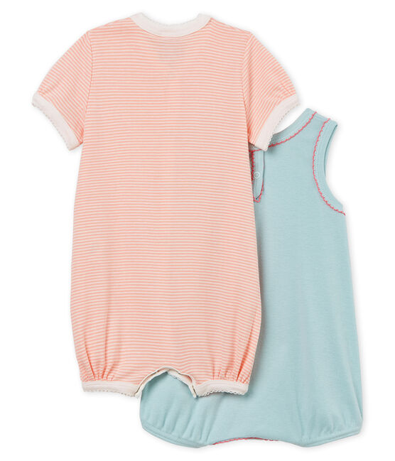 Duo Baby-Kurzoveralls Mädchen aus Rippstrick variante 1