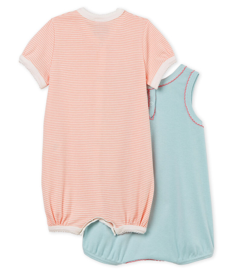 Duo Baby-Kurzoveralls M&auml;dchen aus Rippstrick variante 1