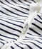 Baby-Bodyjama mit Reißverschluss aus Rippstrick weiss MARSHMALLOW/blau SMOKING