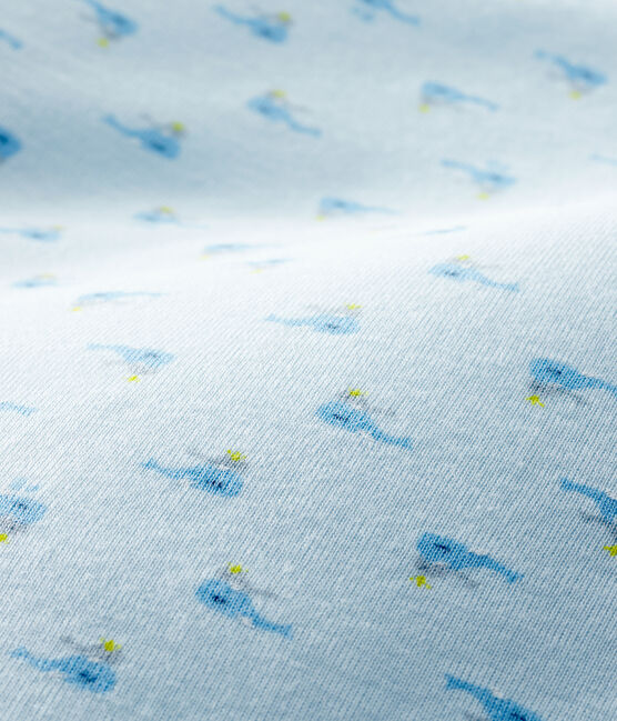 Strampler aus Rippstrick blau FRAICHEUR/weiss MULTICO