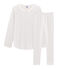 Rippstrick-Pyjama für Mädchen weiss MARSHMALLOW/blau MAJOR CN