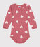Langärmeliger Baby-Body aus Baumwolle rosa ROSEWOOD/ MARSHMALLOW