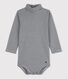 Langärmeliger gestreifter Baby-Body aus Baumwolle mit Rollkragen