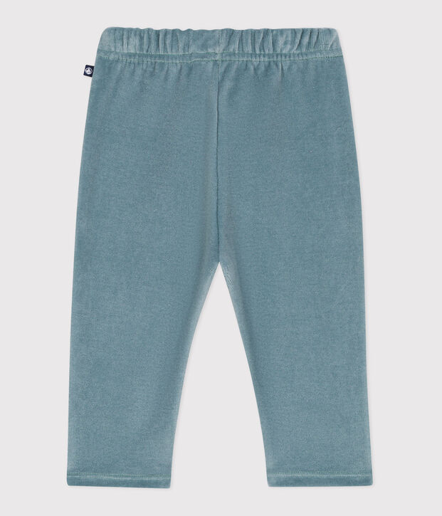 Baby-Hose aus einfarbigem Bouclette-Samt blau