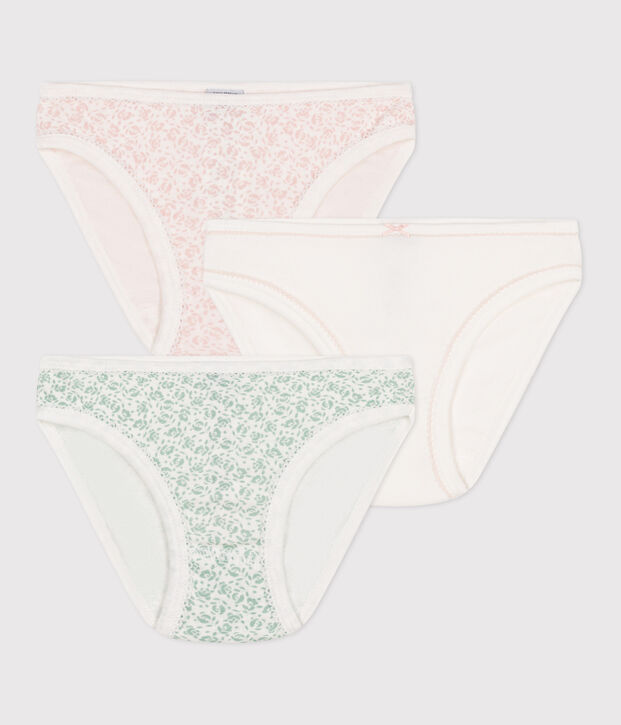 3er-Set Kinder-Slips aus Baumwolle mit Blumenmotiv vielfarbig