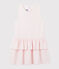 Ärmelloses Kinder-Kleid aus Jersey für Mädchen rosa MINOIS/weiss MARSHMALLOW