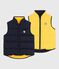 Ärmellose Kinder-Winterjacke zum Wenden in zwei Farben blau SMOKING/gelb JAUNE
