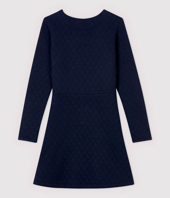 Kleid aus gestepptem Doppeljersey Damen blau SMOKING