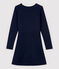 Kleid aus gestepptem Doppeljersey Damen blau SMOKING