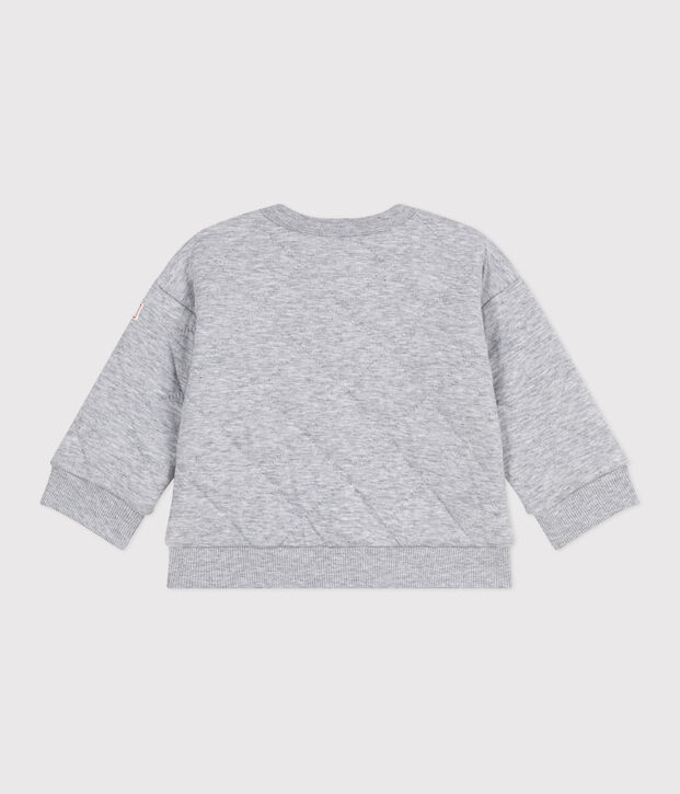 Baby-Cardigan aus einfarbigem festen Baumwollstoff FUMEE CHINE