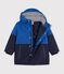 Halblanger Kinder-Parka im Colorblock blau/vielfarbig