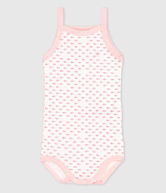 Baby-Trägerbodys für Mädchen weiss ECUME/rosa MINOIS/ MULTICO