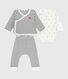 3-teiliges Baby-Set mit Matrosenstreifen und Body mit Schiff-Motiv