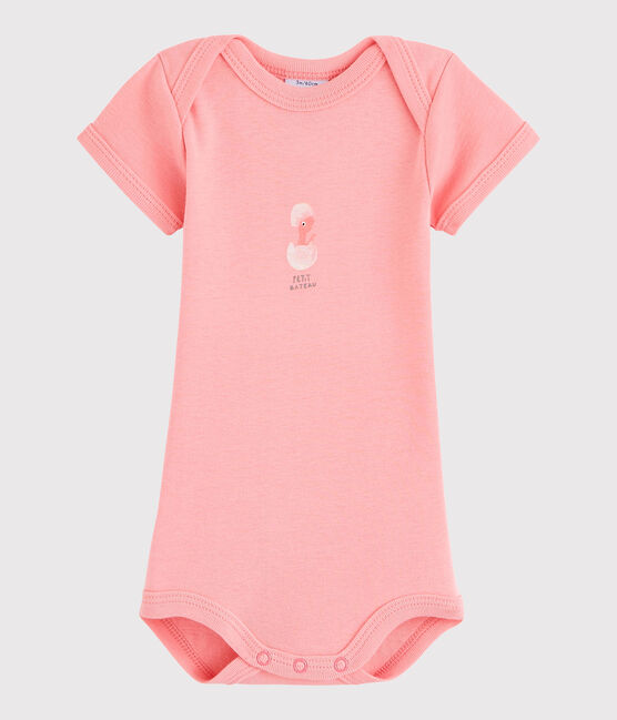 Kurzärmeliger Baby-Body Mädchen rosa GRETEL