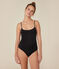 Damenbody aus Baumwolle und Elastan. schwarz BLACK
