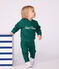 Baby-Sweatshirt aus Baumwolle mit Petit Bateau-Stickerei grün EVERGREEN