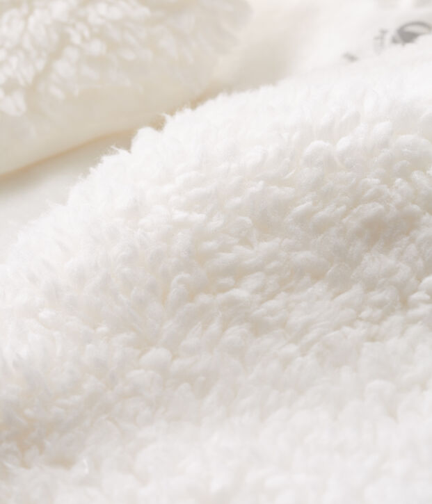 Mouwloze gilet van sherpa babymeisje weiss