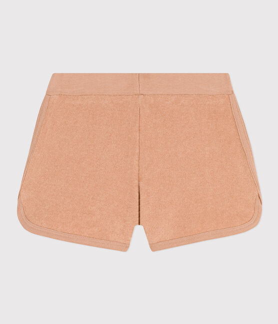 Kindershorts aus Bouclé-Frottier für Mädchen beige VINTAGE