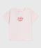 Kurzärmeliges Baby-T-Shirt aus einfarbiger Baumwolle rosa FLEUR