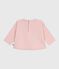 Langärmeliges Baby-T-Shirt aus Baumwolle mit Katzenmotiv rosa JOLI