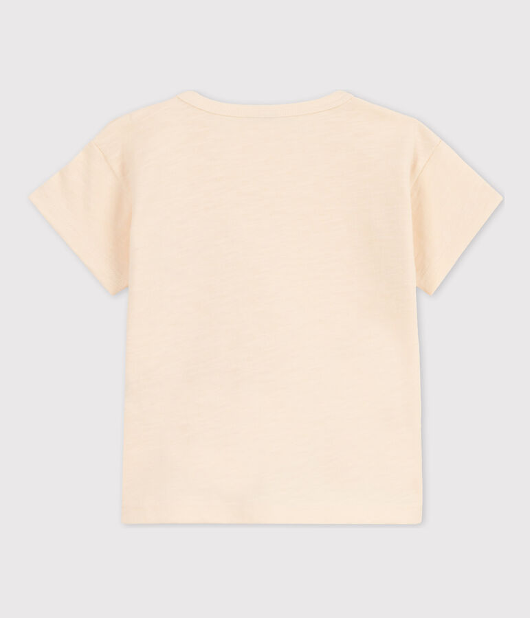 Kurz&auml;rmeliges Baby-T-Shirt aus geflammtem Jersey. naturfarben