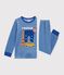 Kinder-Pyjama aus Nicki mit Paris-Motiv blau