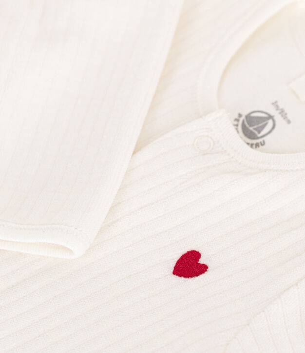Unisex-Strampler aus Nicki mit integriertem, einfarbigem Body weiss
